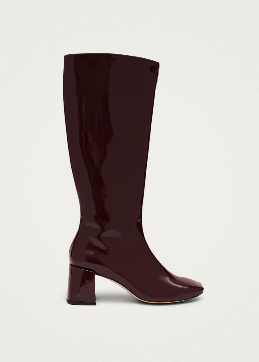 Alohas Chalk Botas Altas de Cuero Vegano Burdeos