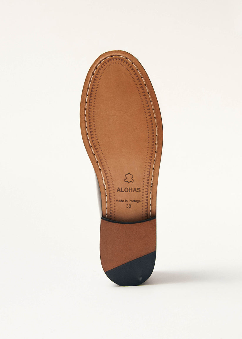 Alohas Rivet Brushed Mocasines de Piel Marrón Outlet