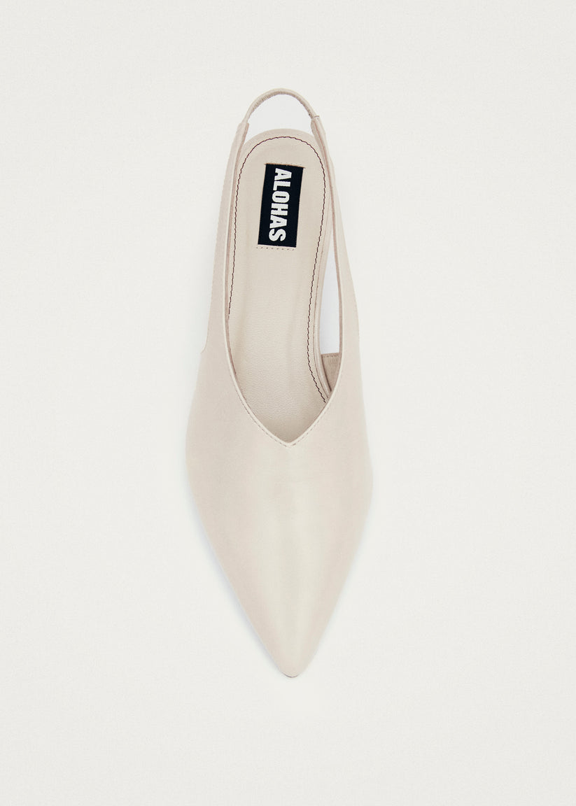 Alohas Eros Tacones de Cuero Color Crema Gran oferta