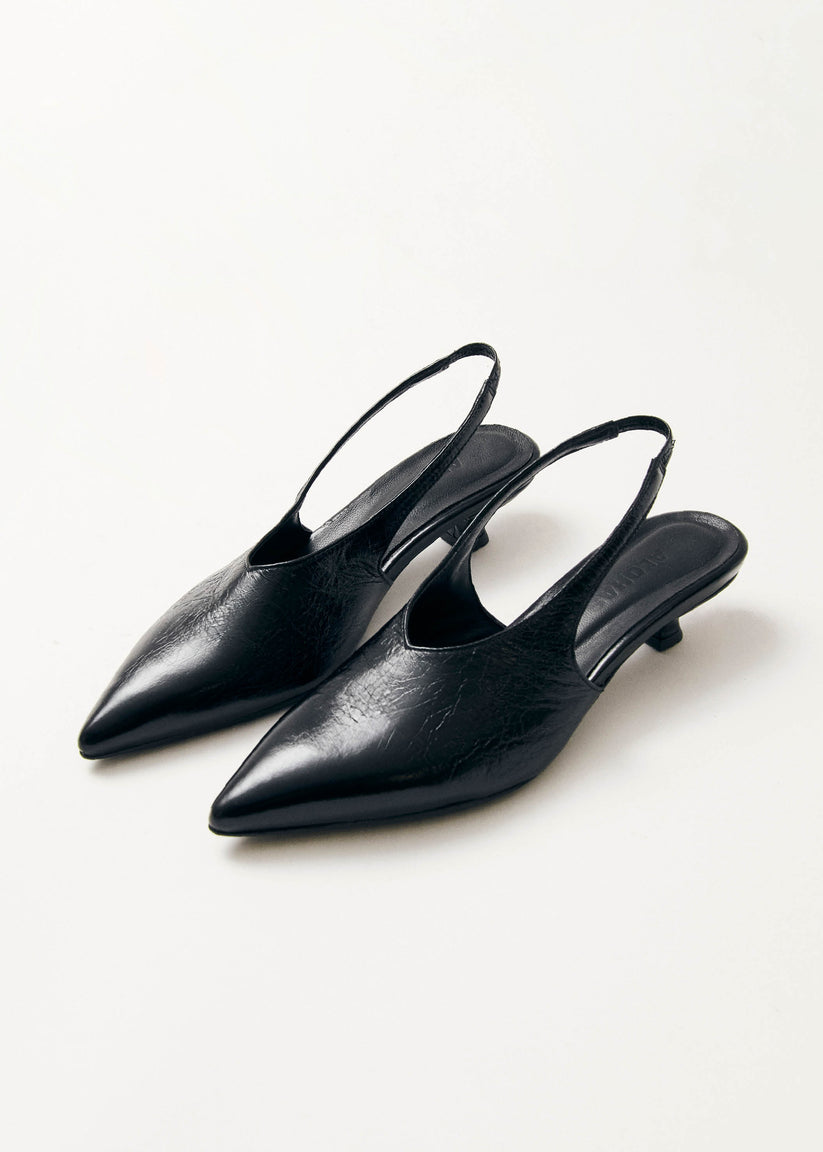 Alohas Eros Tacones de Cuero Negro Tienda