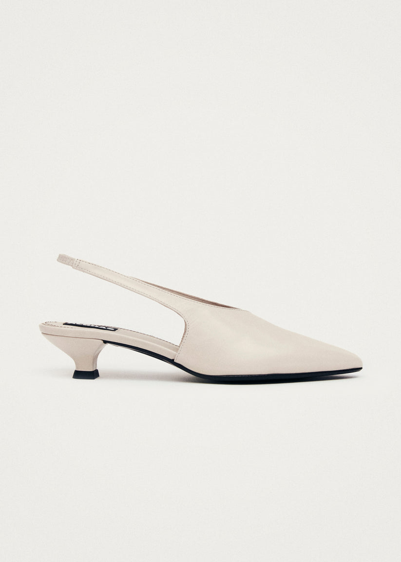 Alohas Eros Tacones de Cuero Color Crema Tienda