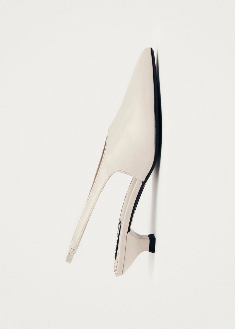 Alohas Eros Tacones de Cuero Color Crema Tienda