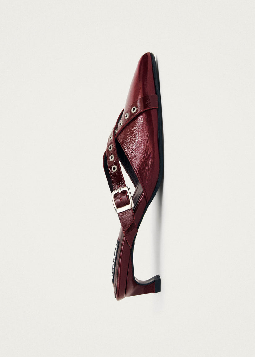 Alohas Zyra Onix Mules de Cuero Burdeos Rebajas top