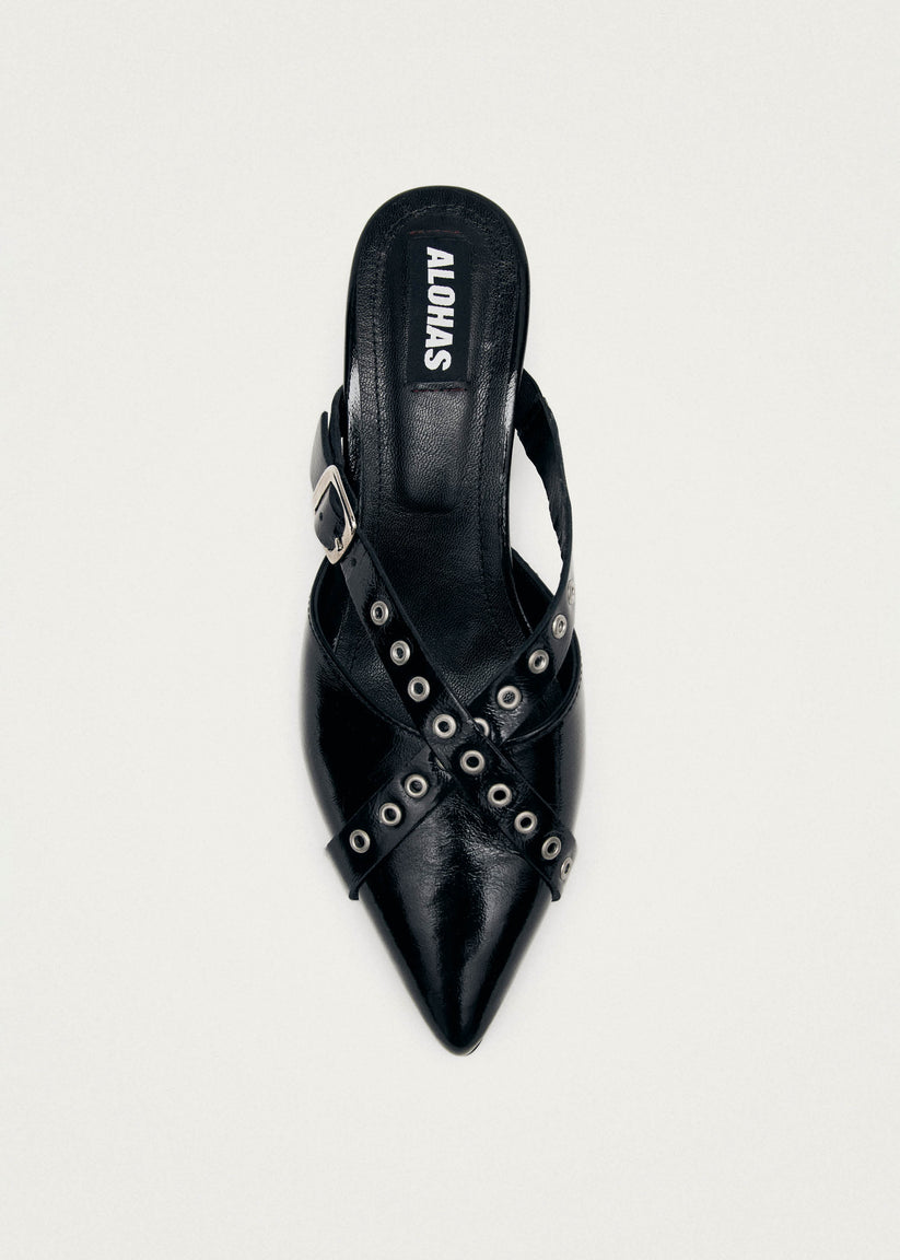 Alohas Zyra Onix Mules de Cuero Negros COMPRAR AHORA