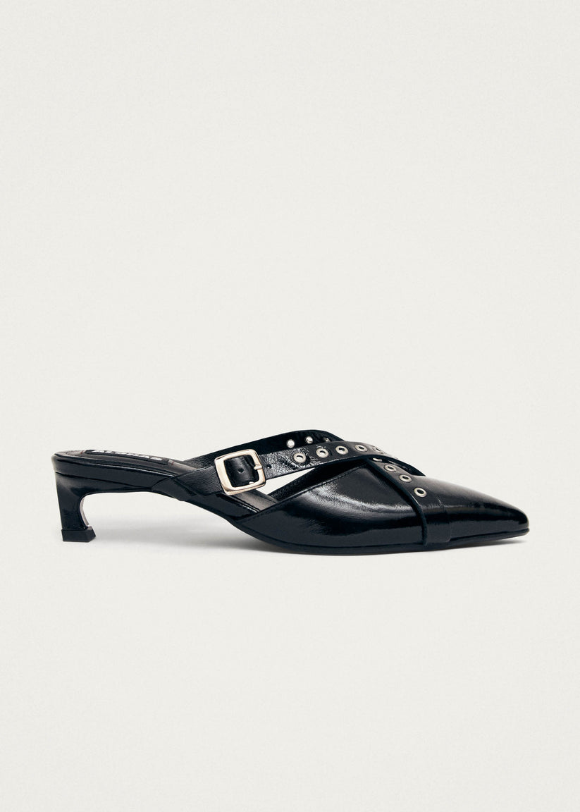 Alohas Zyra Onix Mules de Cuero Negros