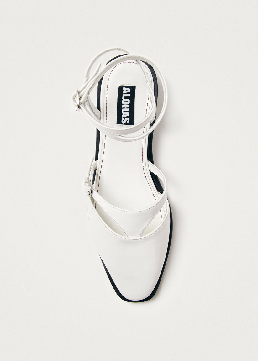 Alohas Aveline Bailarinas de Cuero Color Crema Superdescuento