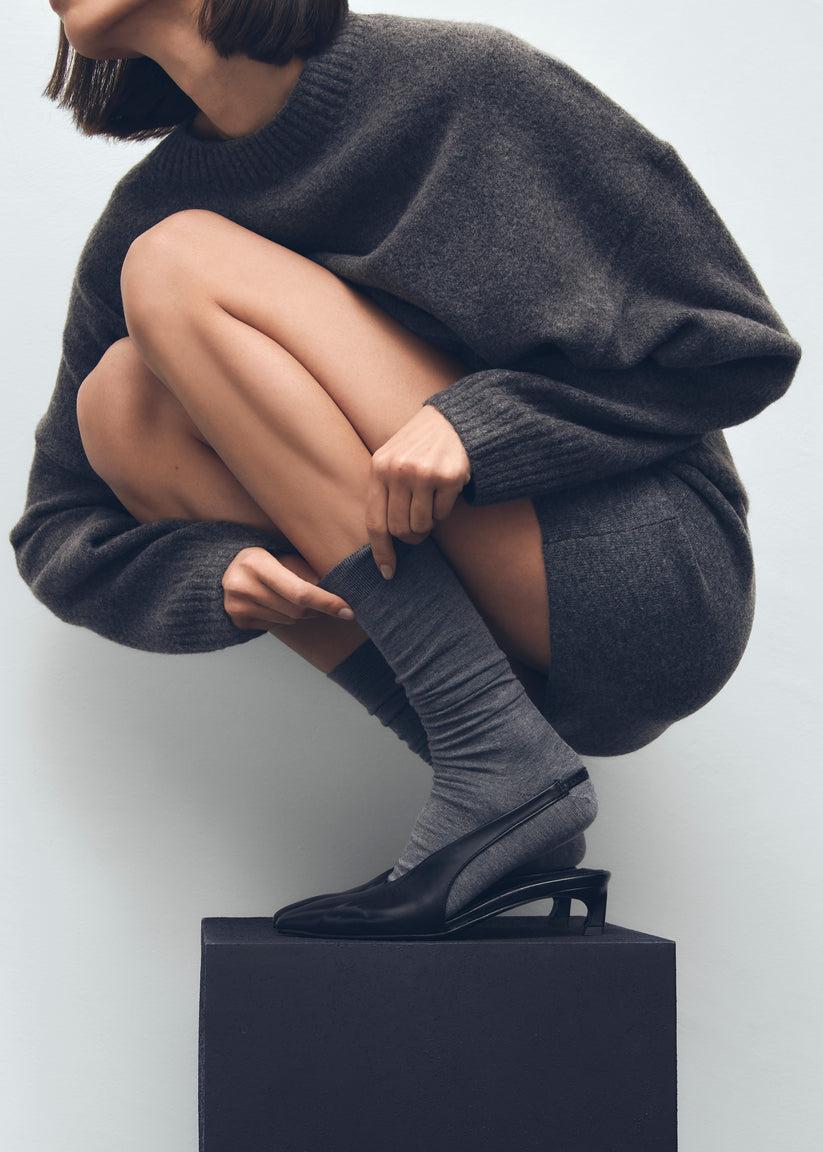 Alohas Evadne Tacones Negros de Cuero Grandes descuentos