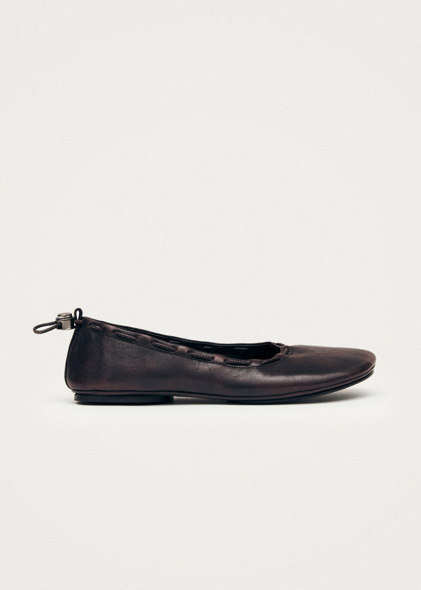 Alohas Gill Brushed Bailarinas de Cuero Burdeos