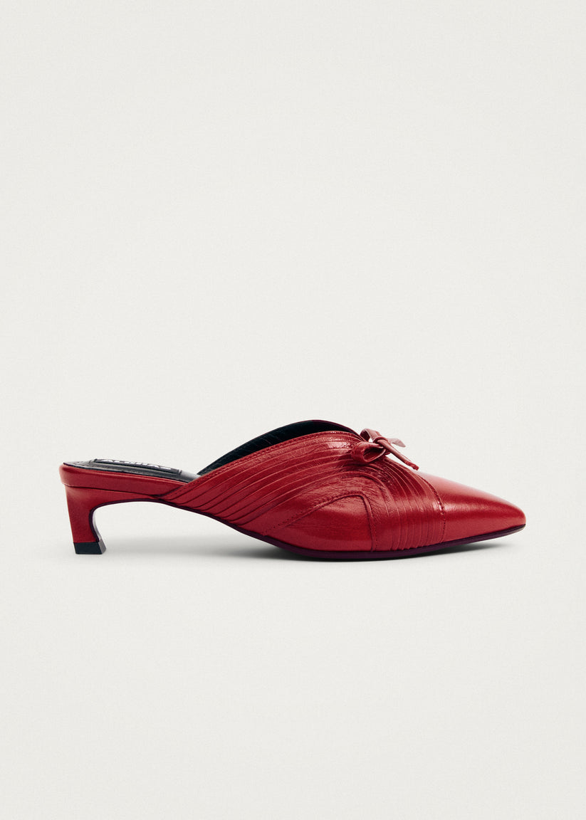 Alohas Gayle Mules de Cuero Rojo