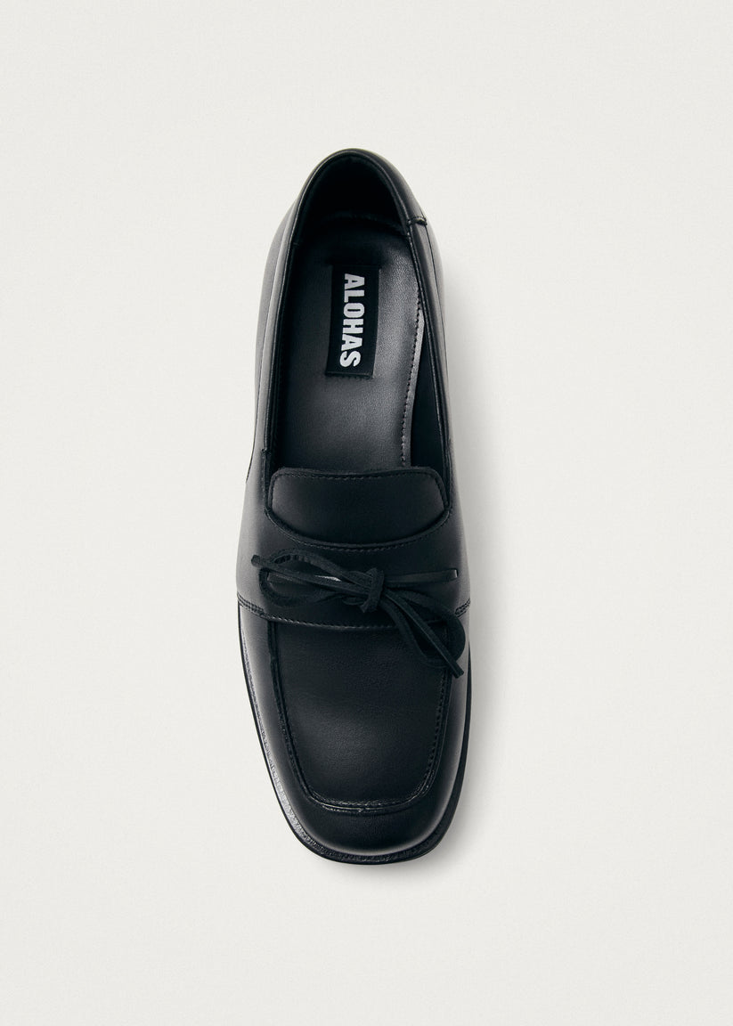 Alohas Amour Mocasines de Cuero Negros Descuentos del mes