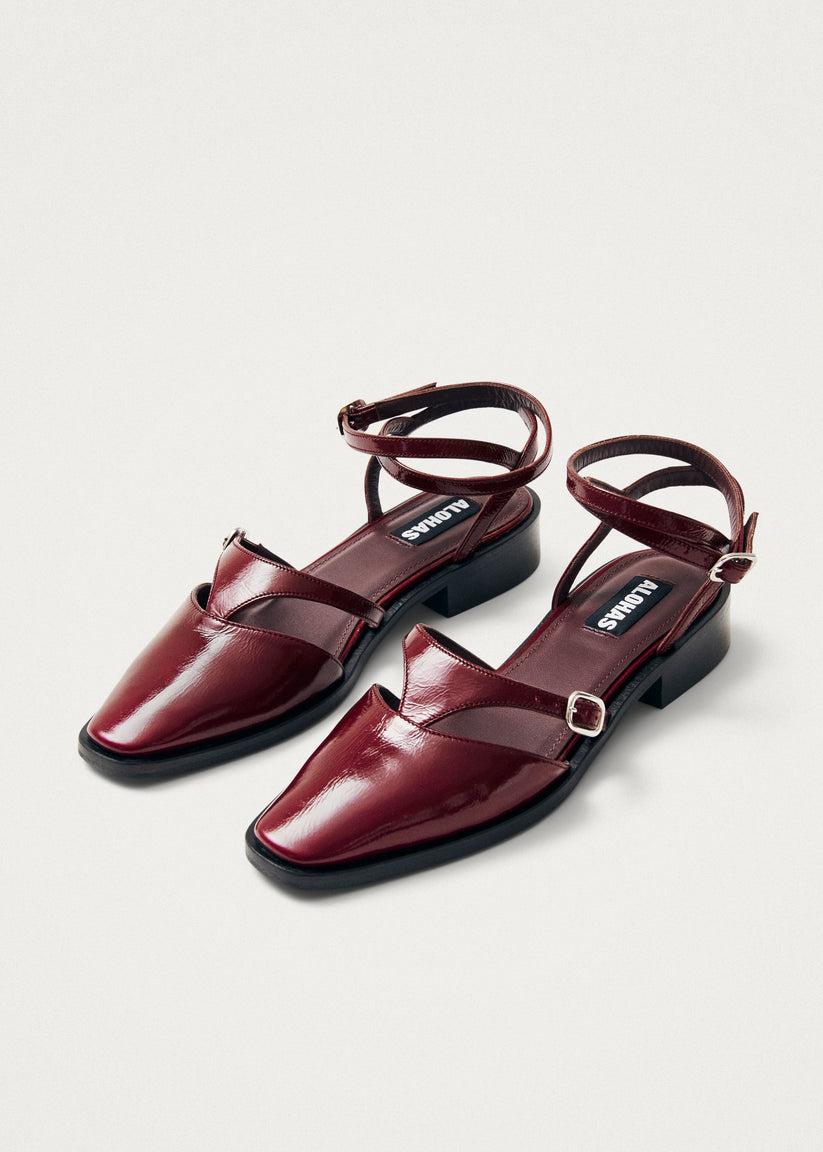 Alohas Aveline Bailarinas de Cuero Burdeos Última moda