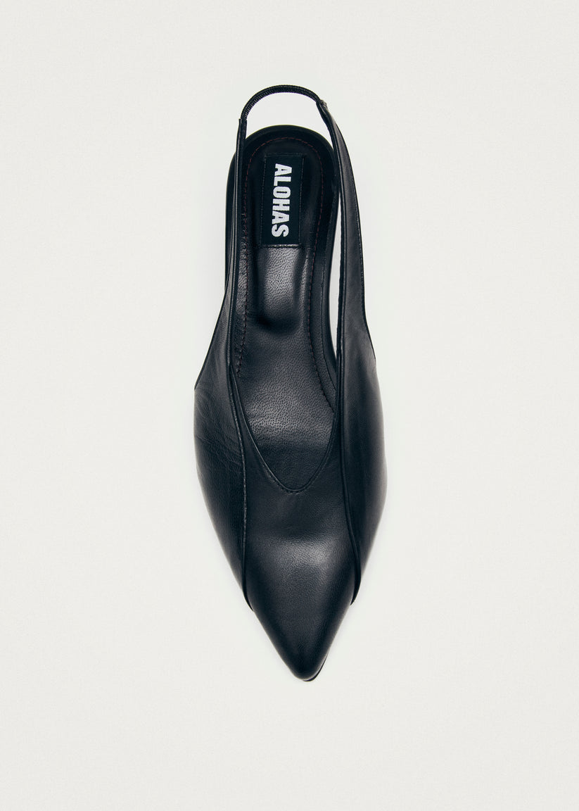Alohas Evadne Tacones Negros de Cuero Ofertas de temporada