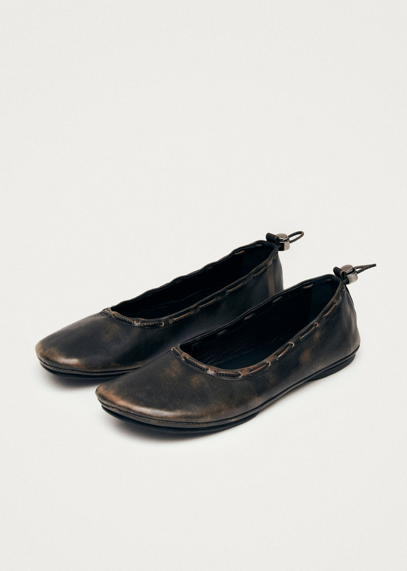 Alohas Gill Brushed Bailarinas de Cuero Marrón Grandes ahorros