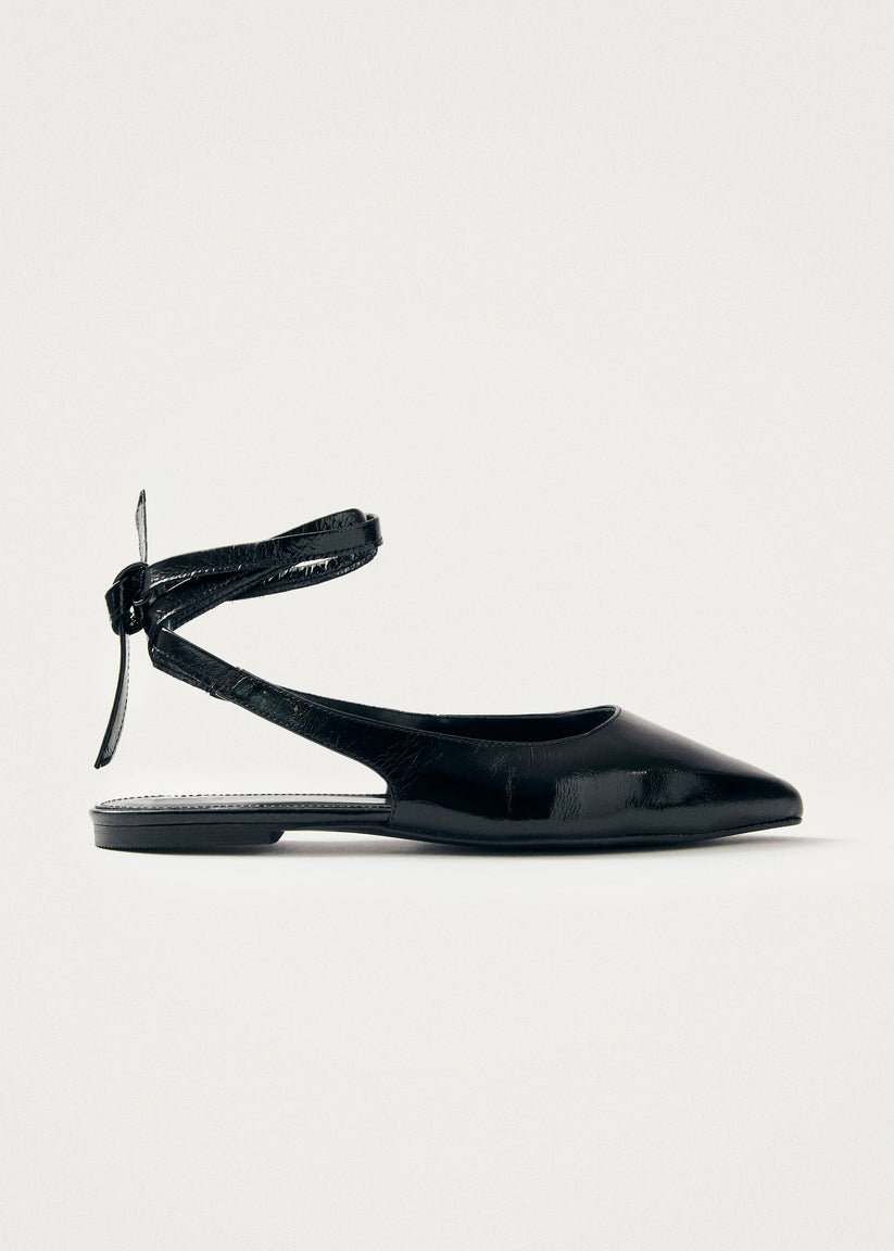Alohas Ribbon Onix Bailarinas de Cuero Negro