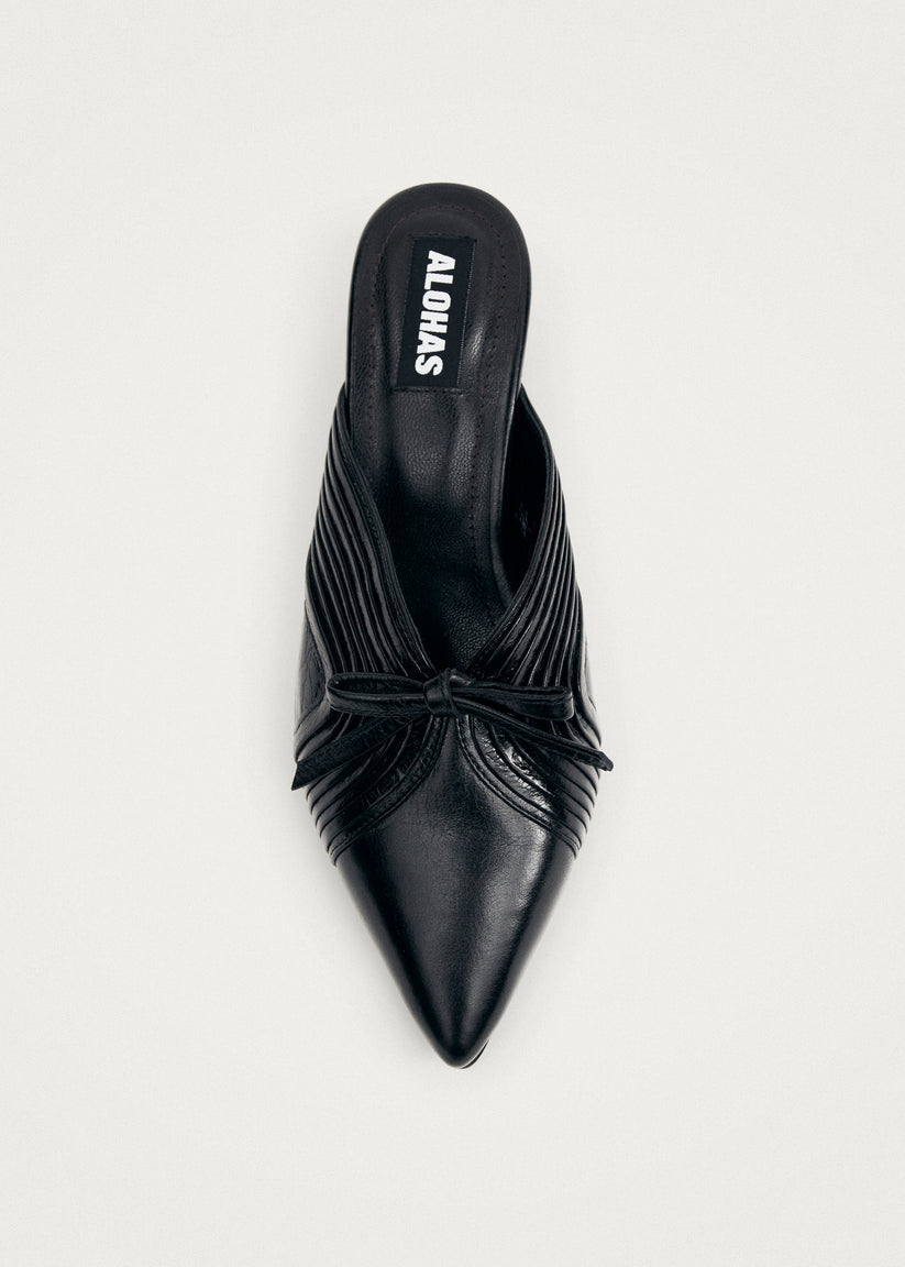 Alohas Gayle Mules de Cuero Negro 2025