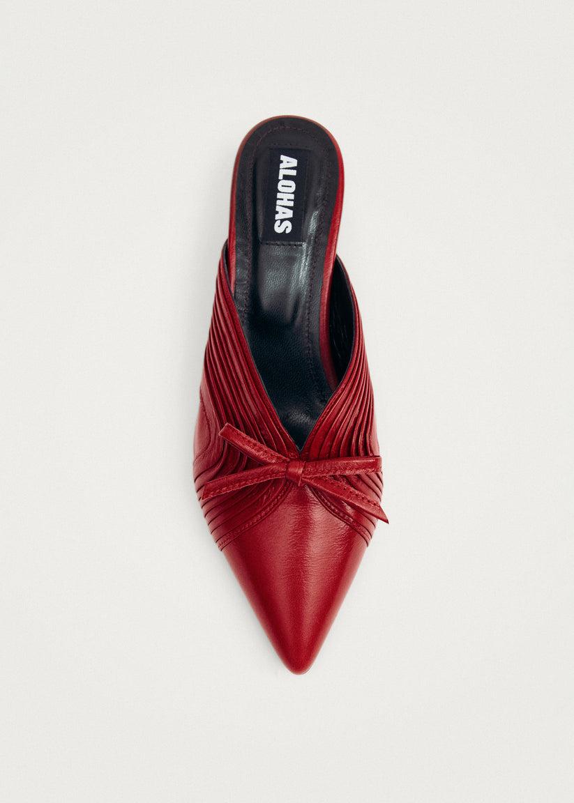Alohas Gayle Mules de Cuero Rojo En línea