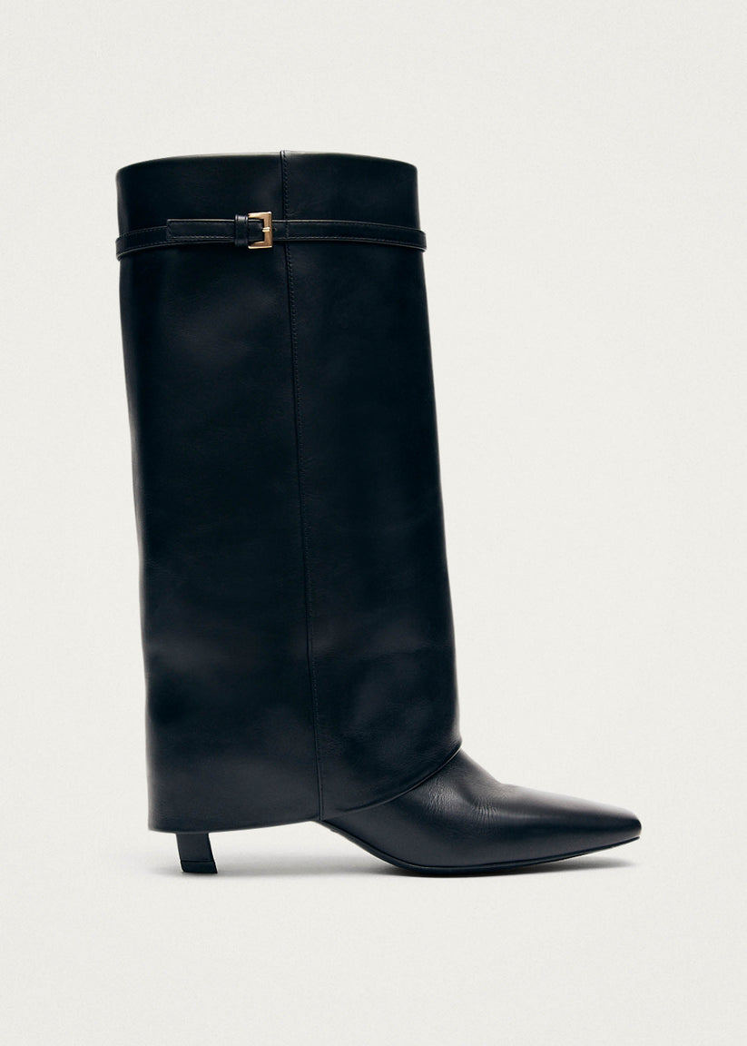 Alohas Kaia Botas de Cuero Negras Outlet