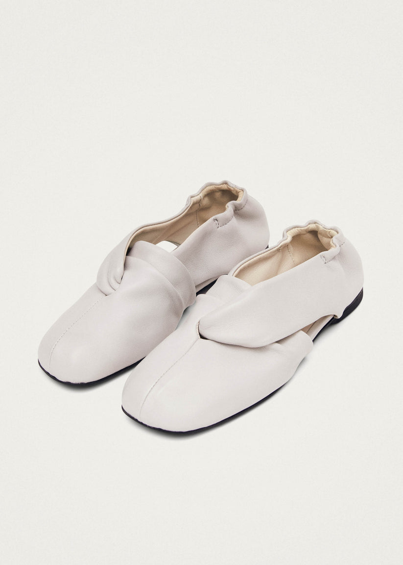 Alohas Alaula Light Grey Leather Ballet Flats Rebajas