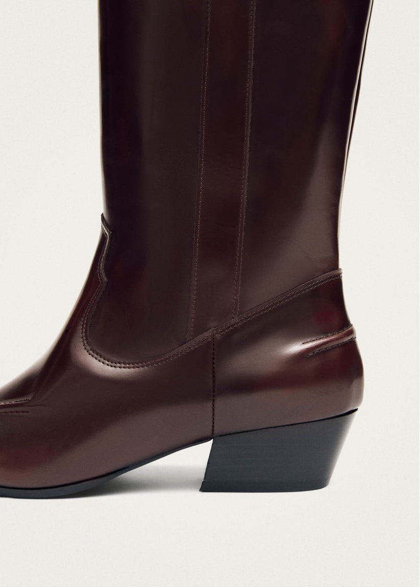 Alohas Chase Brushed Botas de Cuero Burdeos Venta caliente