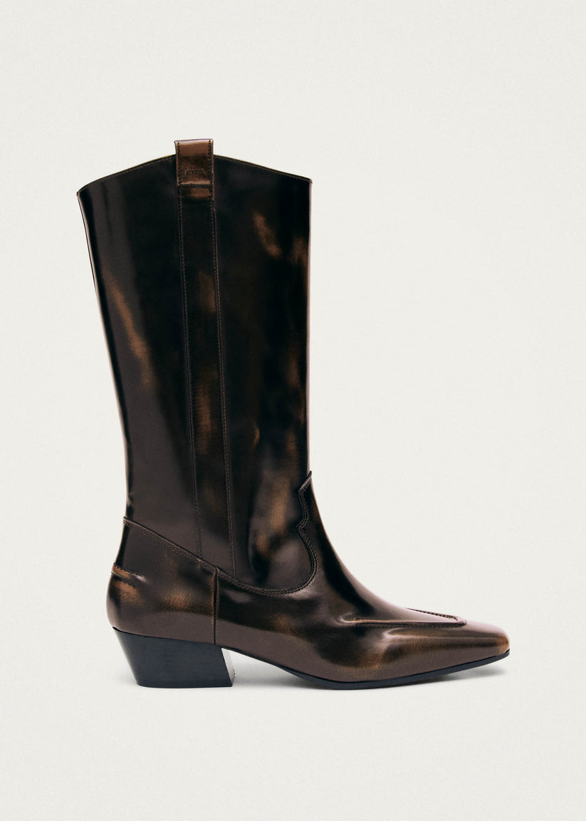 Alohas Chase Brushed Botas de Cuero Marrón