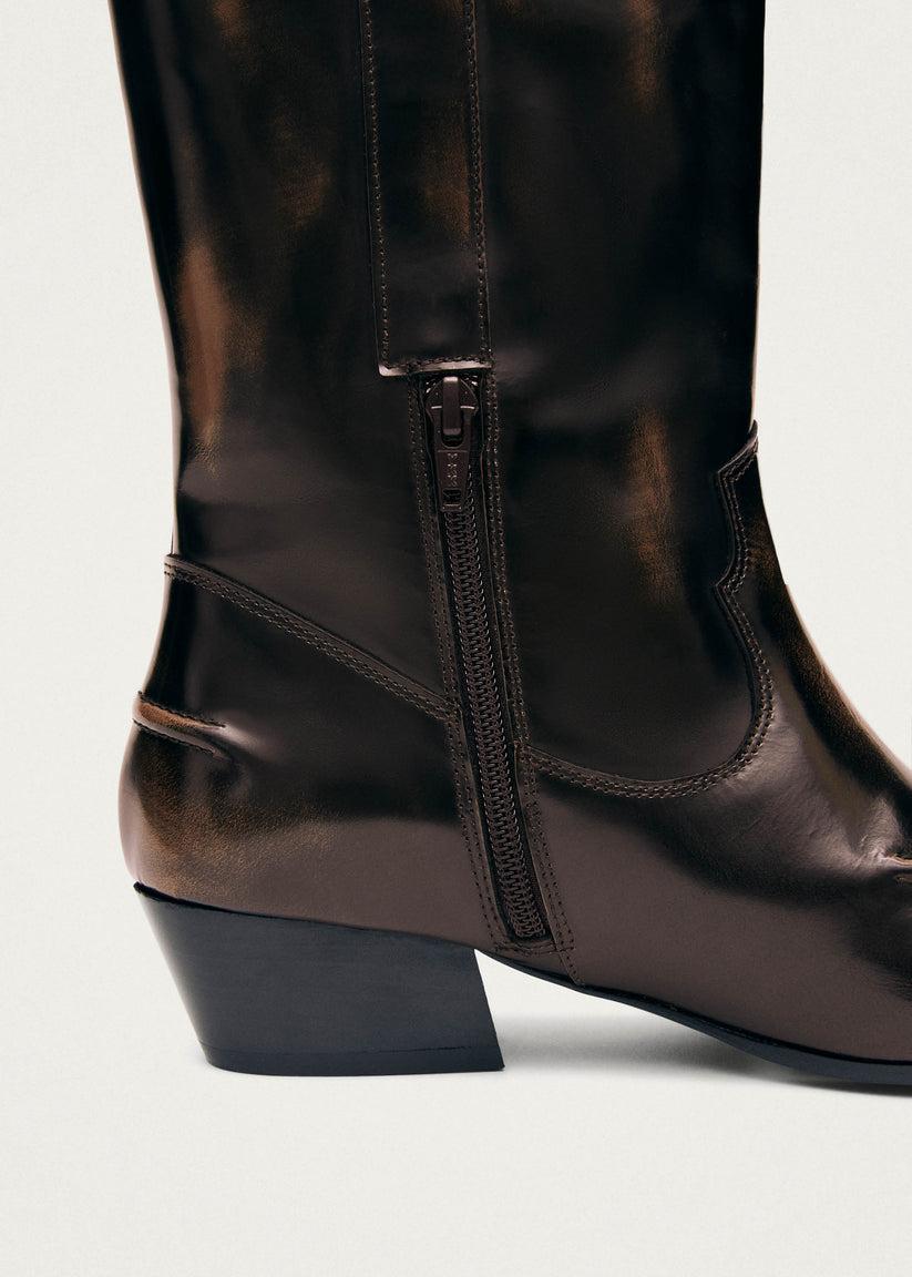 Alohas Chase Brushed Botas de Cuero Marrón En oferta
