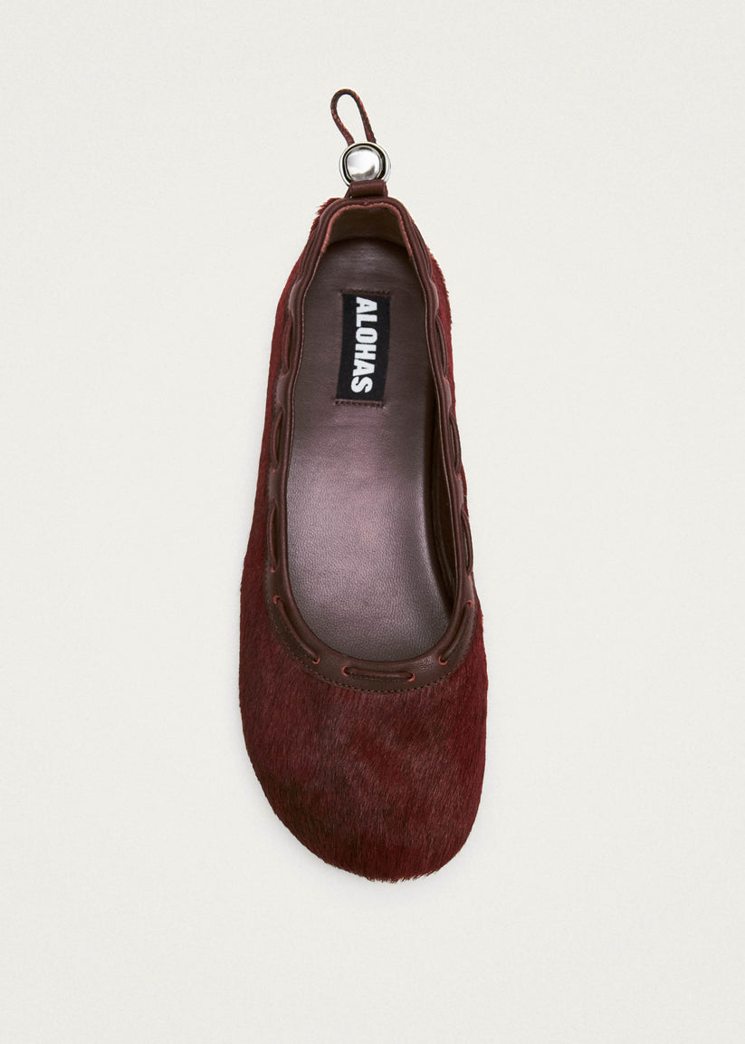 Alohas Gill Soft Bailarinas de Cuero Burdeos Rebajas baratas