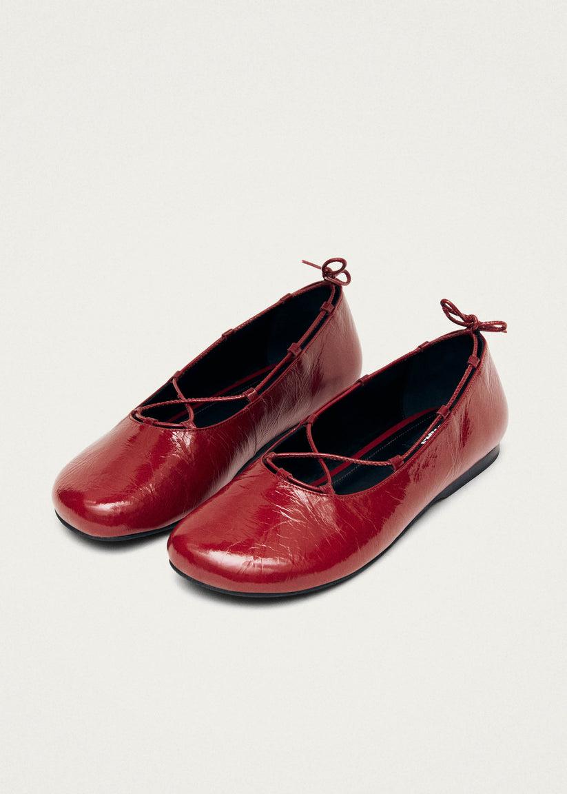 Alohas Hollis Onix Red Leather Ballet Flats Rebajas de fábrica
