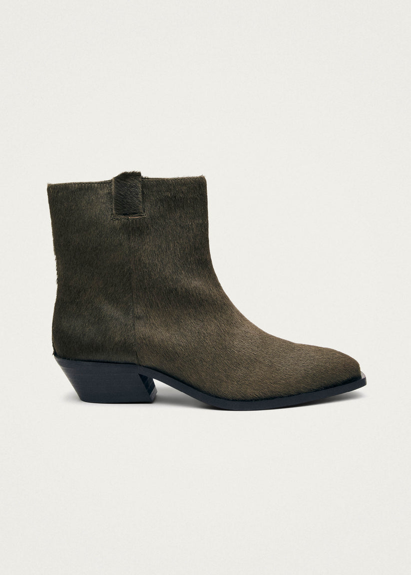 Alohas Syd Botines de Cuero Suave Color Caqui Descuento