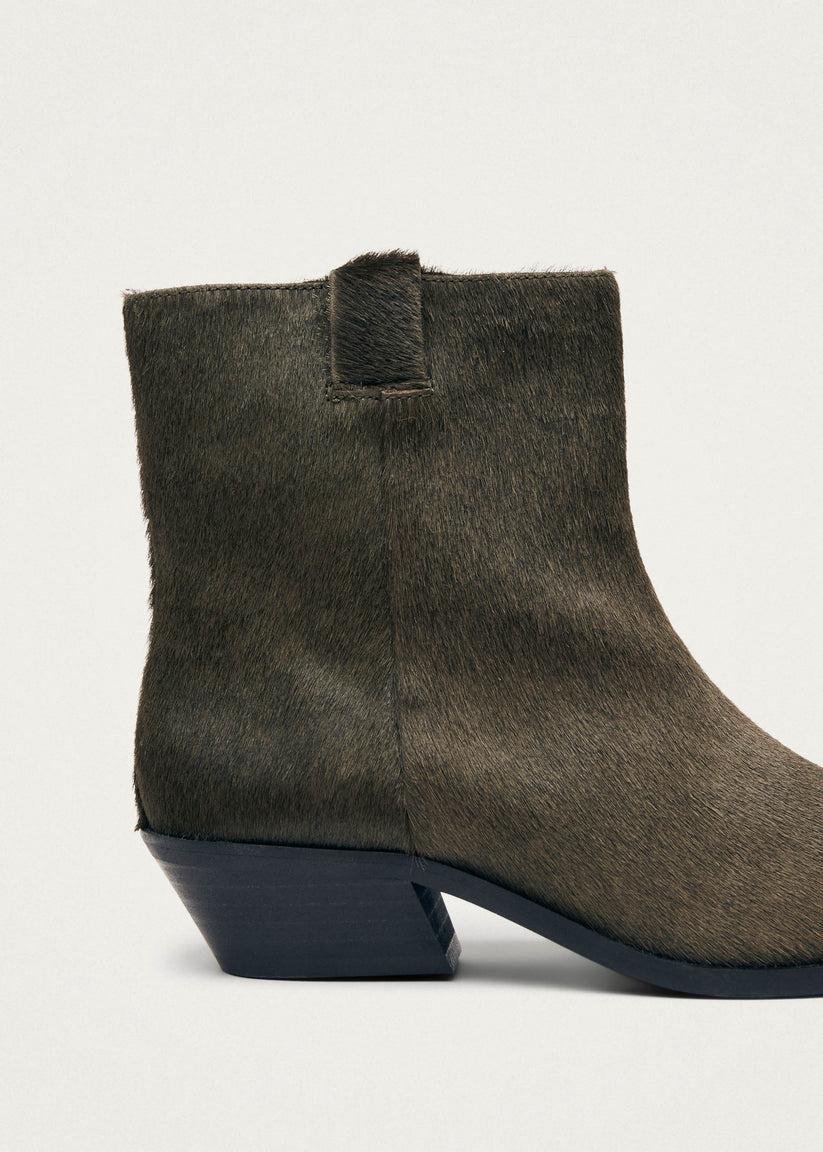 Alohas Syd Botines de Cuero Suave Color Caqui Descuento