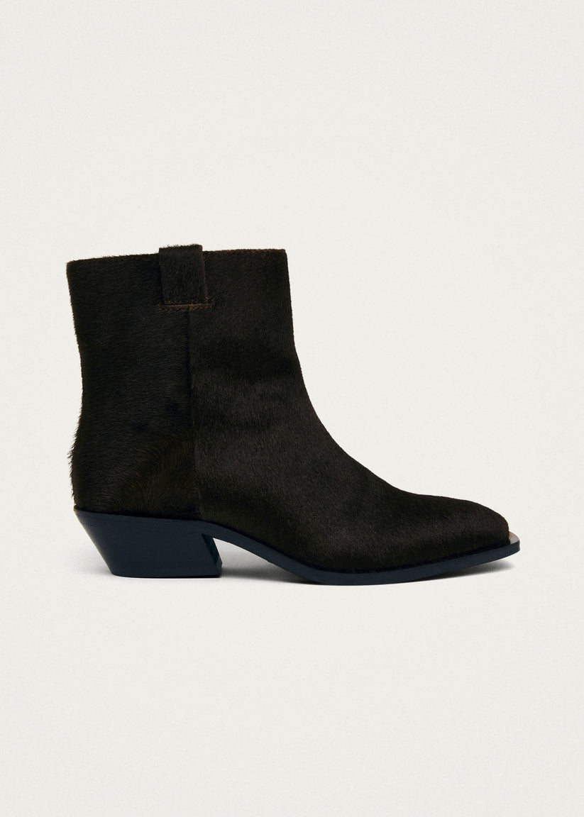 Alohas Syd Botines de Cuero Marrón Oscuro Suave Tienda