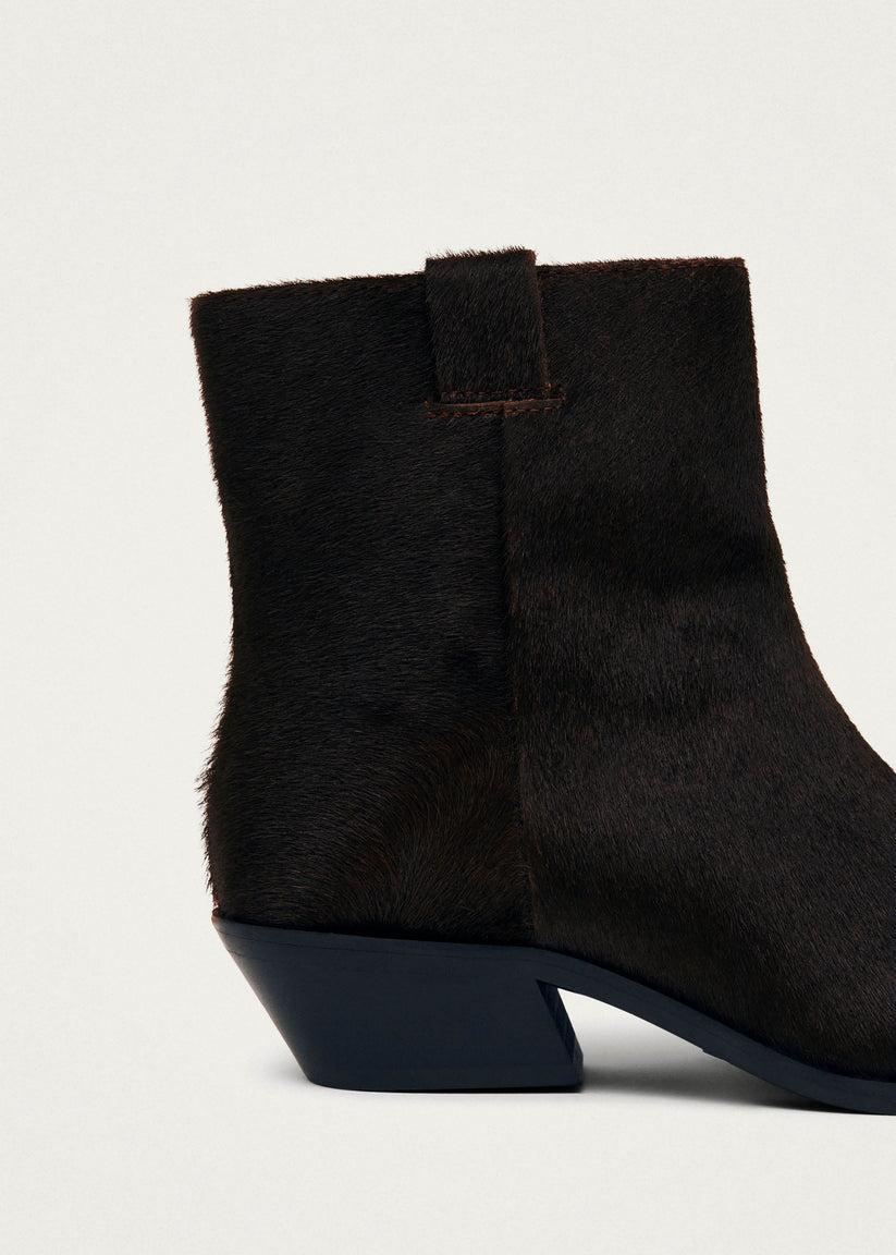 Alohas Syd Botines de Cuero Marrón Oscuro Suave Tienda
