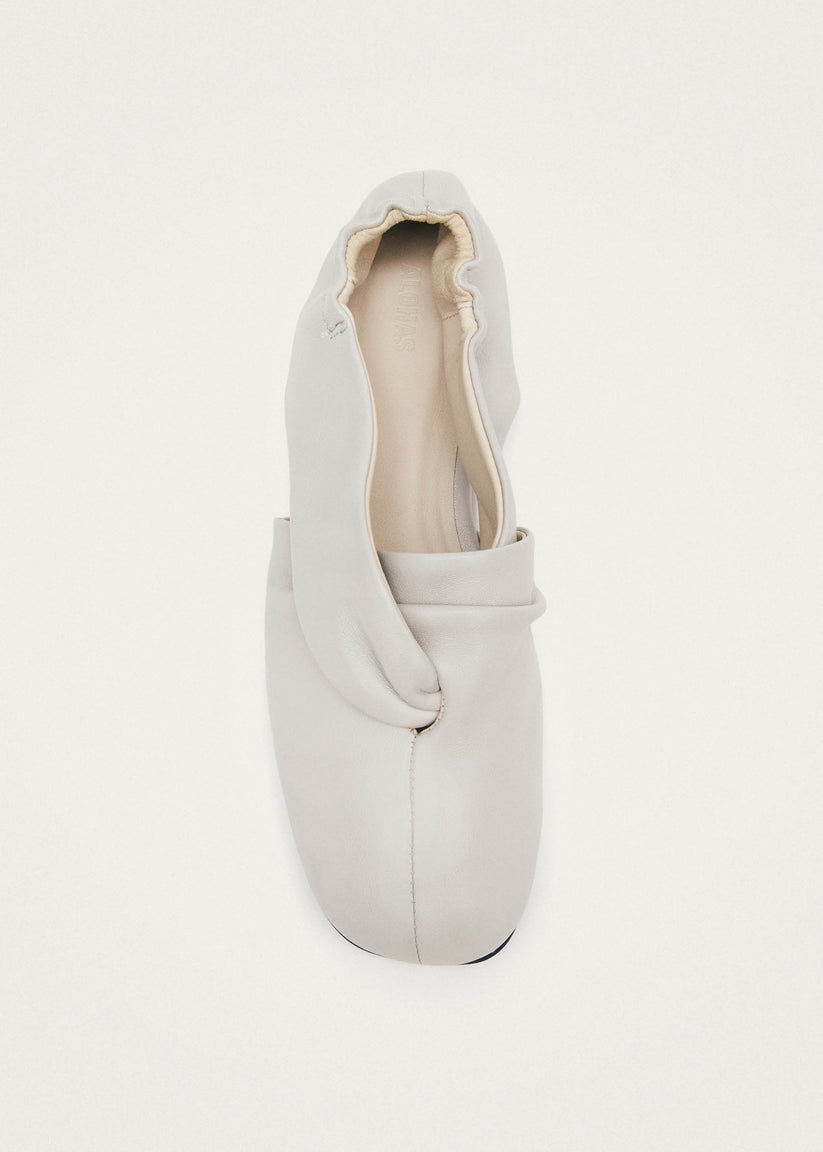 Alohas Alaula Light Grey Leather Ballet Flats Rebajas online