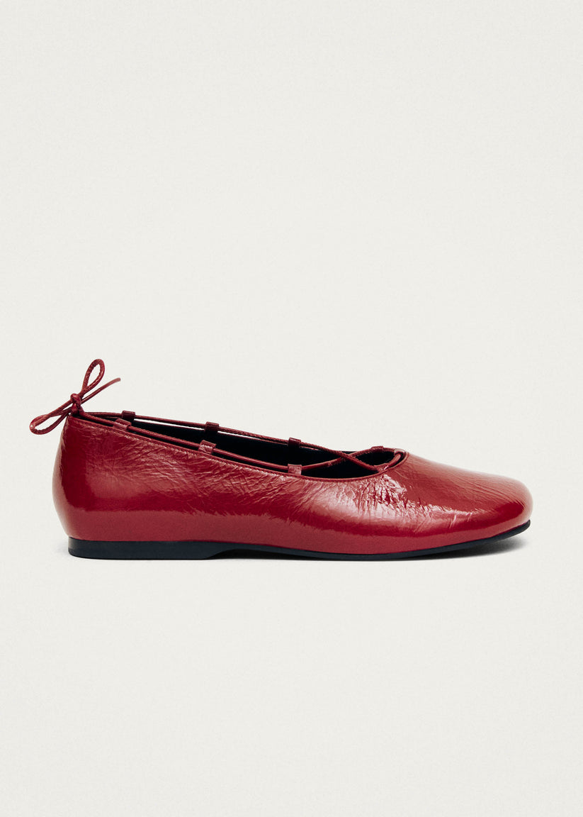 Alohas Hollis Onix Red Leather Ballet Flats COMPRAR AHORA
