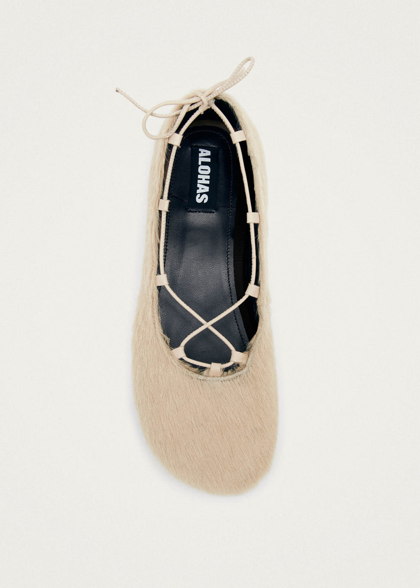 Alohas Hollis Soft Cream Leather Ballet Flats ÚLTIMAS EDICIONES