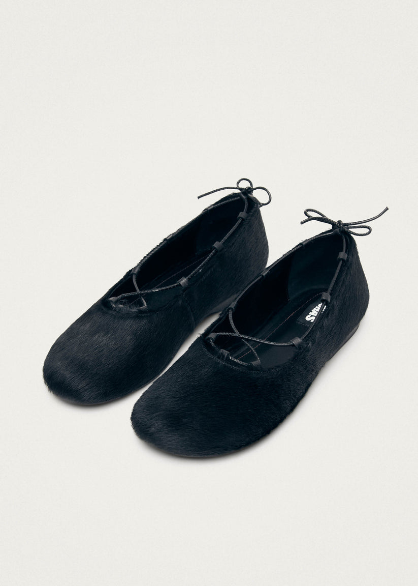 Alohas Hollis Soft Black Leather Ballet Flats Limitado a 3 días