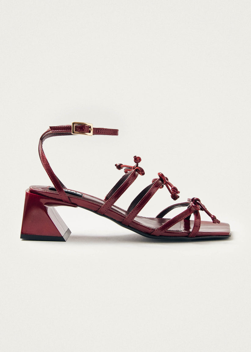 Alohas Luzelle Onix Burgundy Leather Sandals En oferta