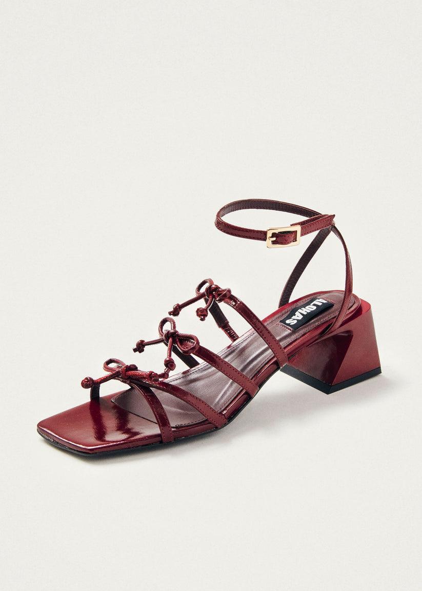 Alohas Luzelle Onix Burgundy Leather Sandals En oferta