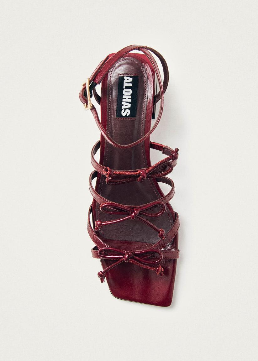 Alohas Luzelle Onix Burgundy Leather Sandals En oferta
