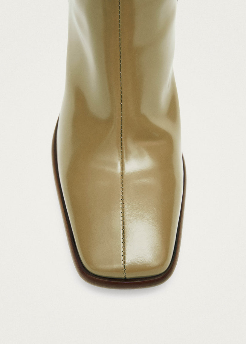 Alohas East Sleek Botas de Cuero Color Caqui Precio ultrabajo