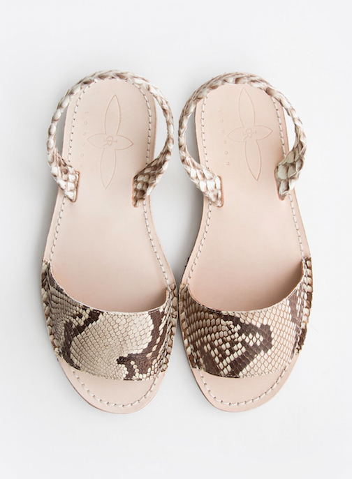 Del rio london Python sandals natural brown Libre de impuestos