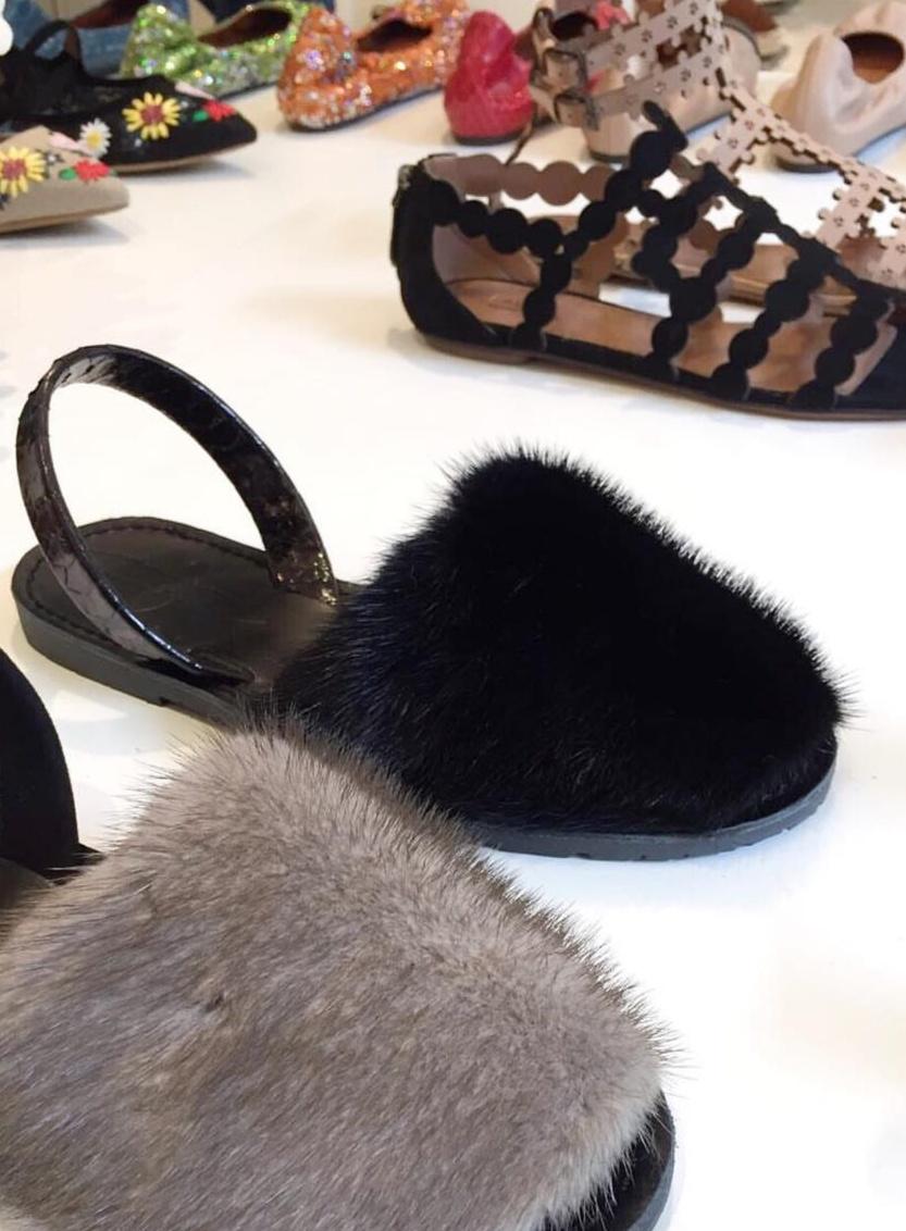 Del rio london Classic mink flats black - python slingback Rebajas baratas
