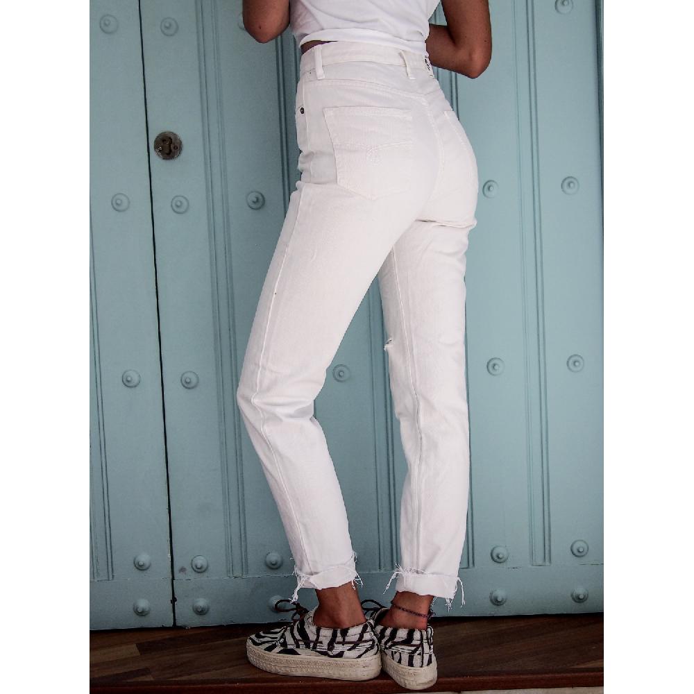 Dolfie JEANS WOMAN NINA - JEANS WHITE RETRO Liquidación