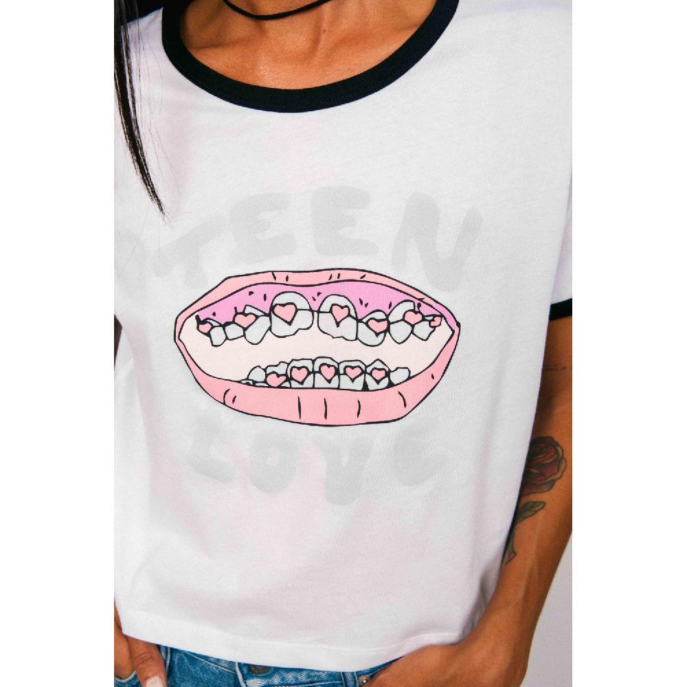 Dolfie T - SHIRT CROP WOMAN 18 - RETRO - TYLER TEEN - WHITE Limitado a 3 días