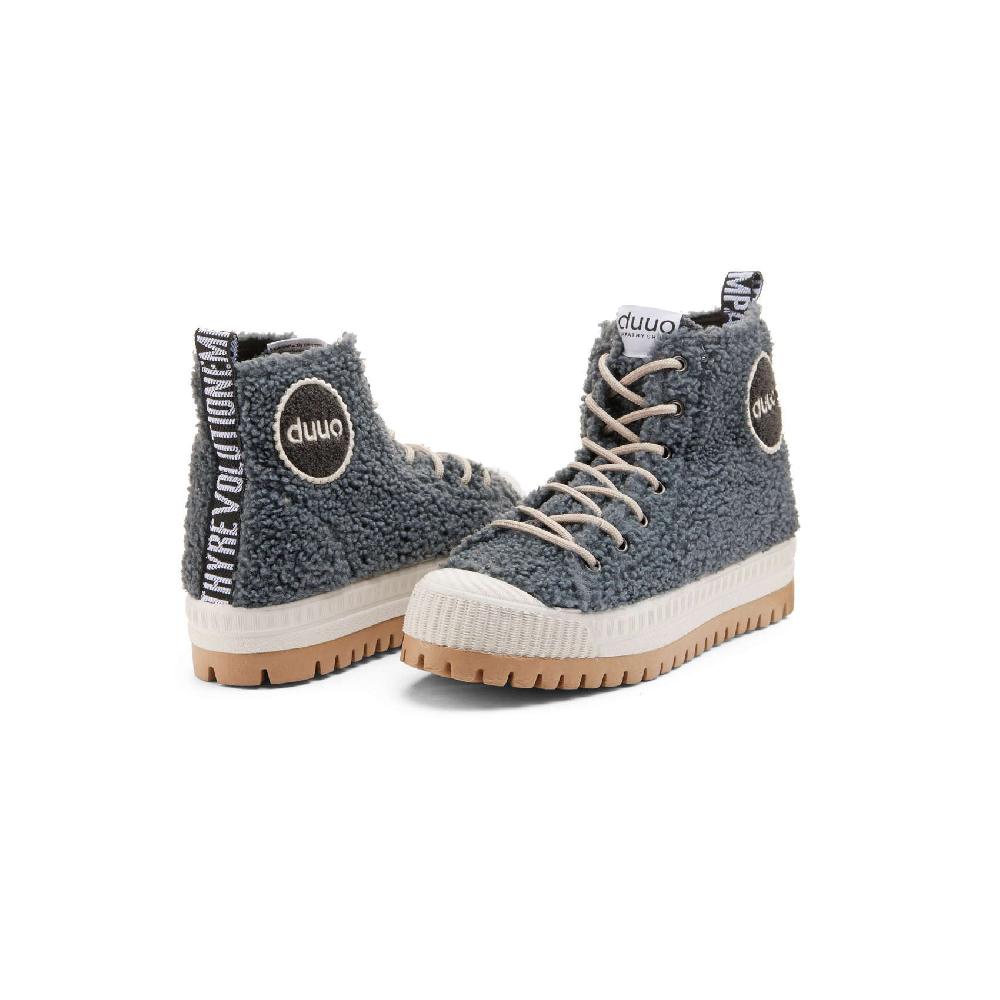 Duuo Zapatillas grises con plataforma y borreguito mujer Tienda de fábrica
