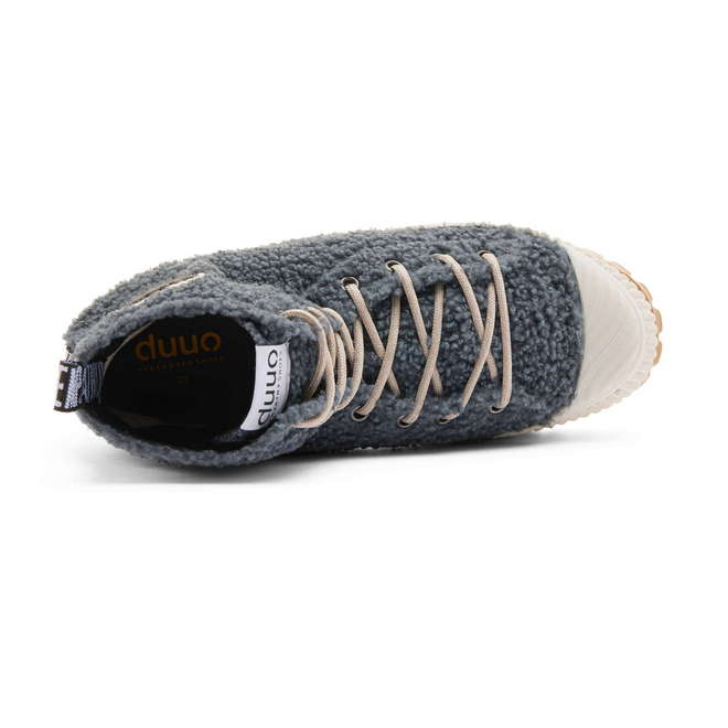 Duuo Zapatillas grises con plataforma y borreguito mujer Tienda de fábrica