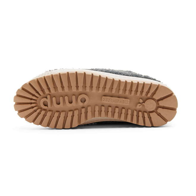 Duuo Zapatillas grises con plataforma y borreguito mujer Tienda de fábrica