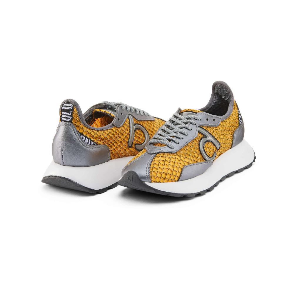 Duuo Zapatillas casual amarillas con detalles plateados mujer En oferta