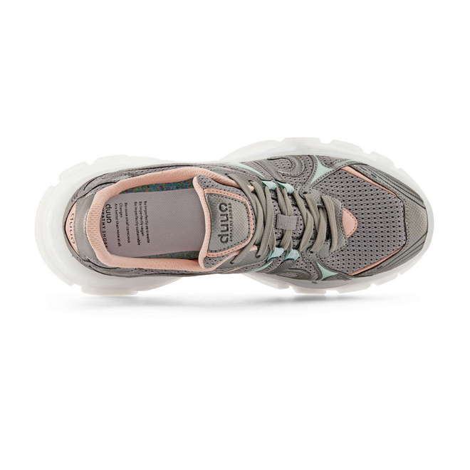 Duuo Zapatillas deportivas gris oscuro con detalles rosa y verde Última moda