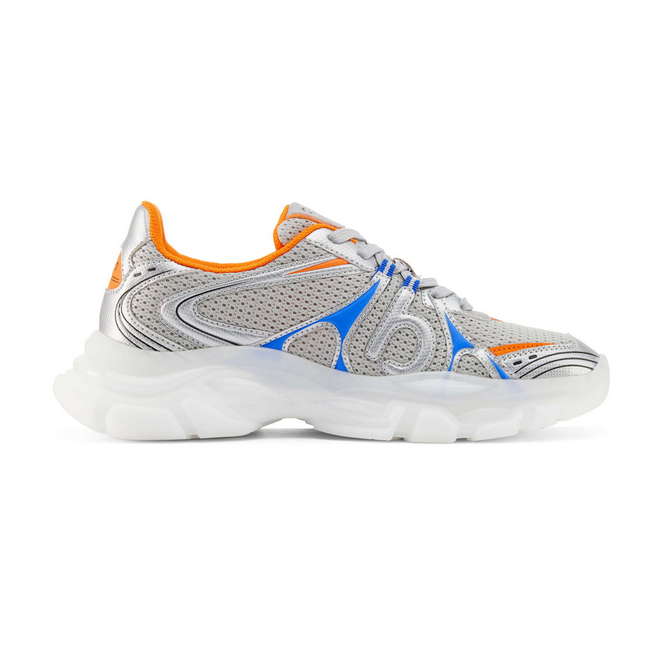 Duuo Zapatillas deportivas grises con detalles azul y naranja Descuento por venta flash