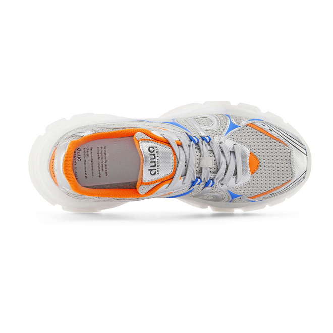 Duuo Zapatillas deportivas grises con detalles azul y naranja Descuento por venta flash